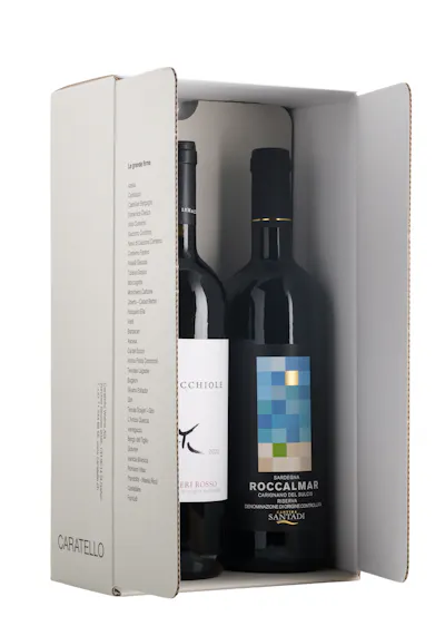 Geschenkkarton Caratello-Grau für zwei 75cl Flaschen