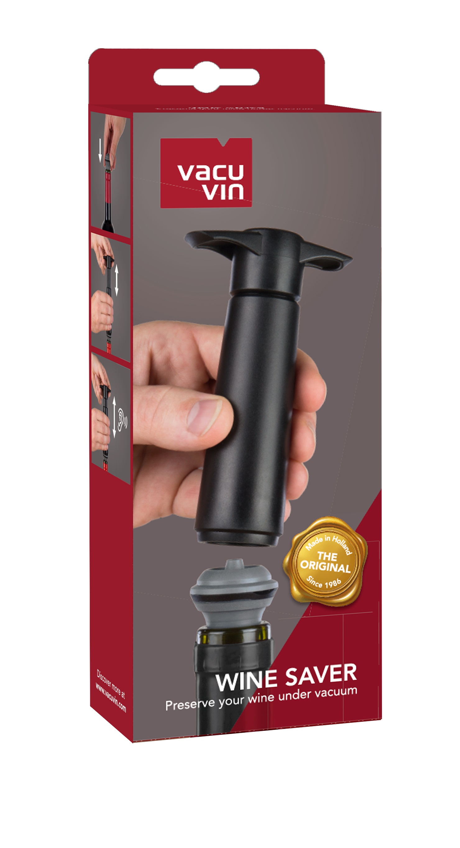 Vacu Vin Wine Saver Vakuumpumpe mit 2 Verschlüssen Vacu Vin Wine Saver Vakuumpumpe mit 2 Verschlüssen