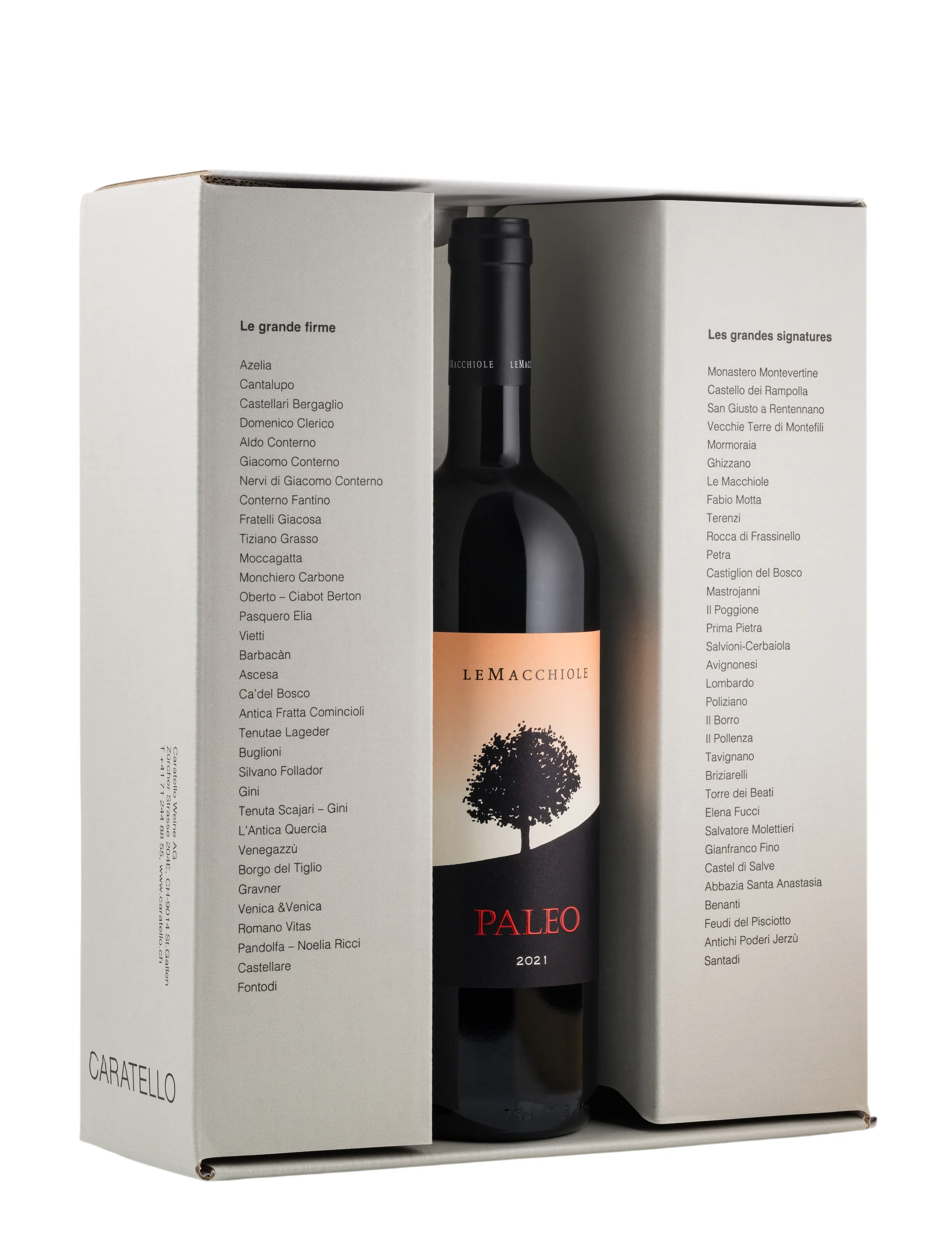 Geschenkkarton Caratello-Grau für drei 75cl Flaschen